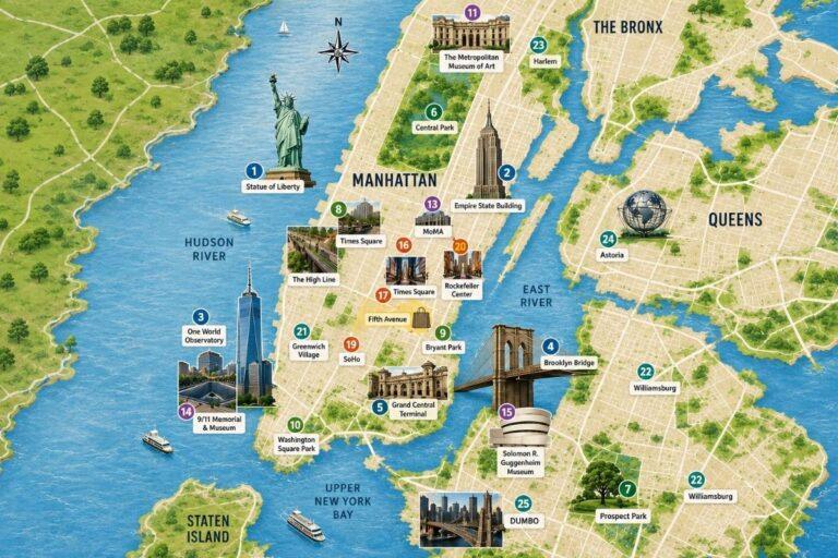 New York City Map With Attractions